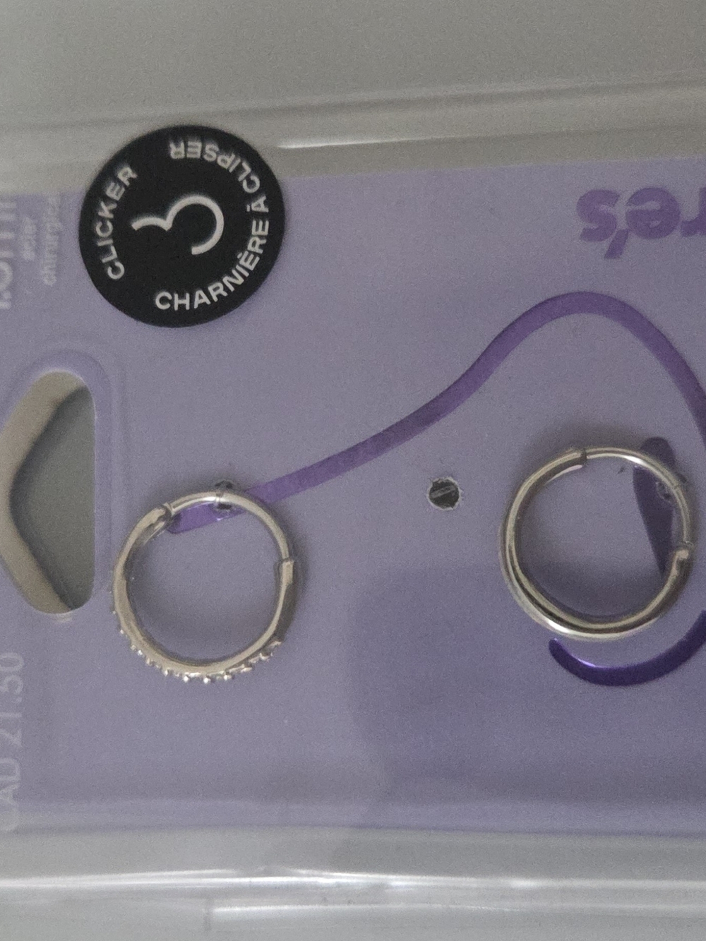 Claire's 18G Stainless Steel 10mm Clicker Hoop Noserings Silver Tone Replacem